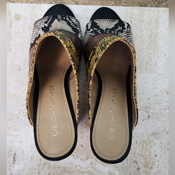 Gibson Latimer Boho Snake Print Tri-Color Leather Mule - Size 9.5 - Picture 3 of 7